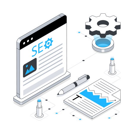 Seo Content management  Illustration