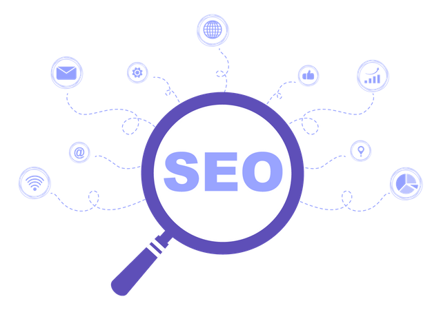 SEO Engine Optimization  Illustration