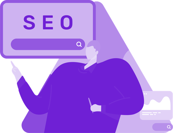 Seo Expert Showing Seo Analysis Report  Illustration