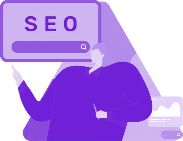 Seo Expert Showing Seo Analysis Report  Illustration