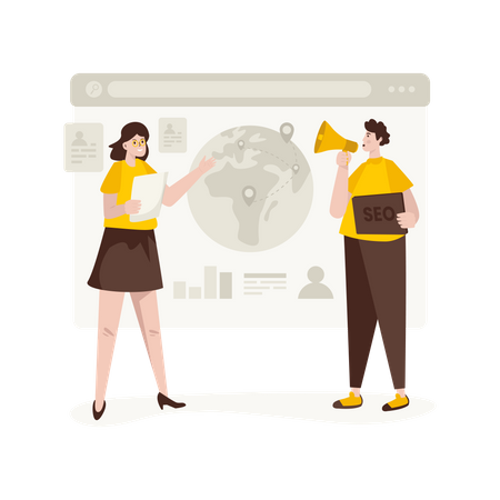 SEO Global market  Illustration