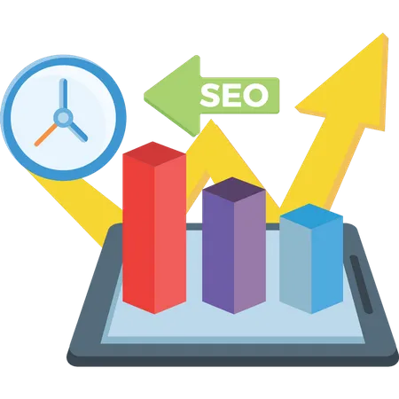 SEO graph growing  Illustration