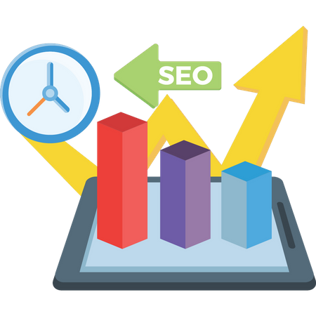 SEO graph growing  Illustration