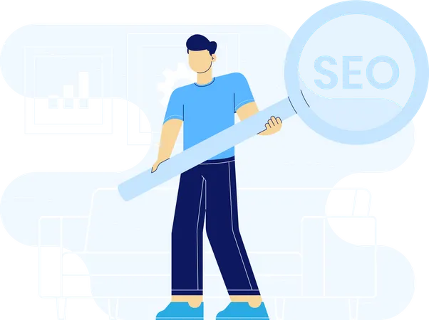 Internet Business SEO Strategy In Flat Design Style Illustration