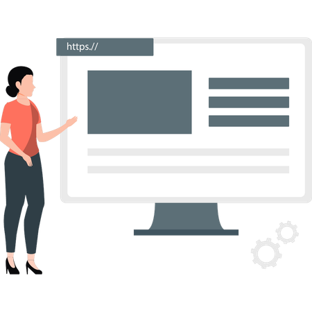 SEO layout development on monitor  Illustration