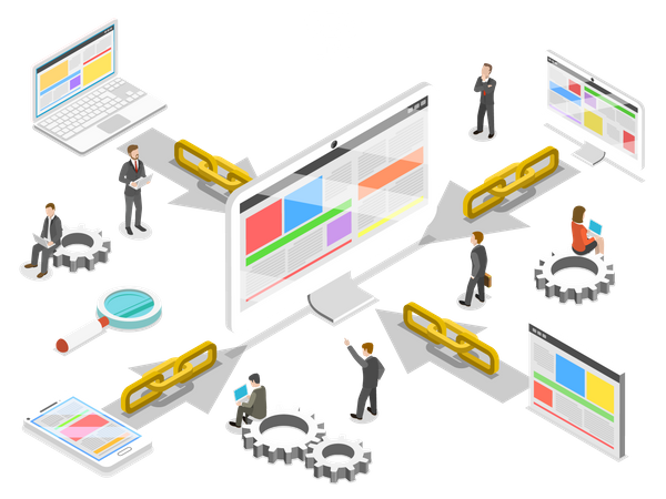 SEO link building  Illustration