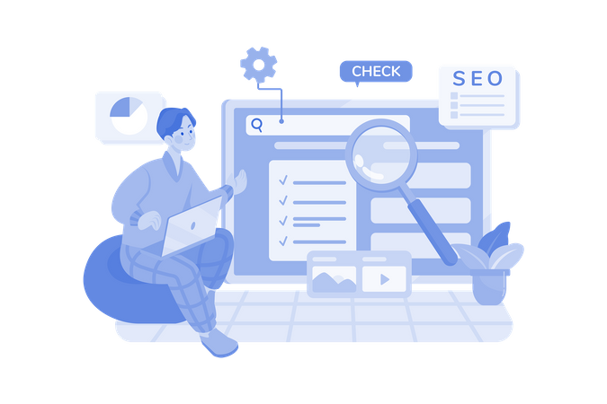 SEO Monitoring  Illustration