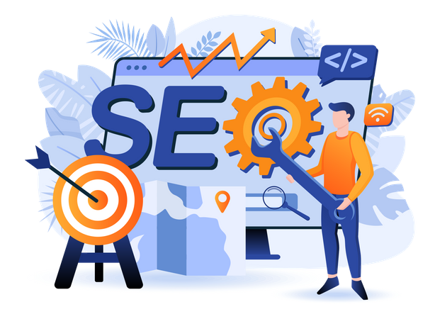 Seo-Optimierungsszene  Illustration