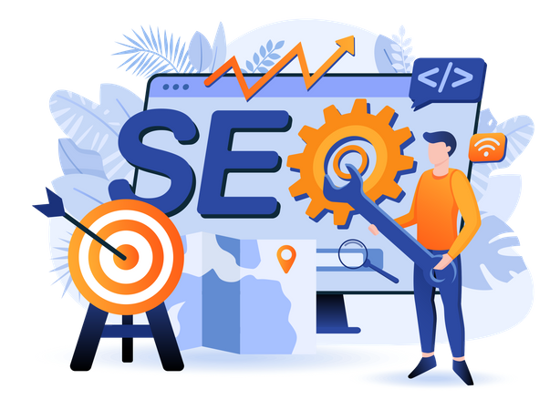 Seo Optimisation Scene  Illustration