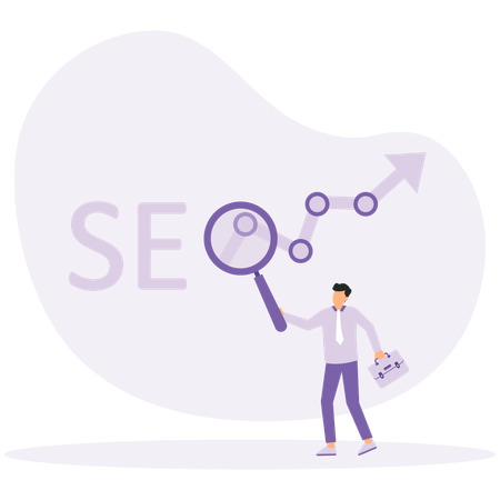 SEO optimization web analysis and seo marketing social media  Illustration