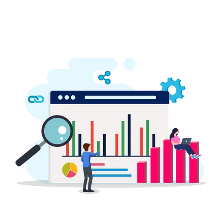 SEO Analytics Team Search Engine Ranking Seo Success Seo Optimization Illustration With Icons And Character Flat Vector Template Style Suitable For Web Landing Pages Illustration