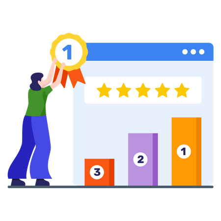 Seo Top Website Rating  Illustration