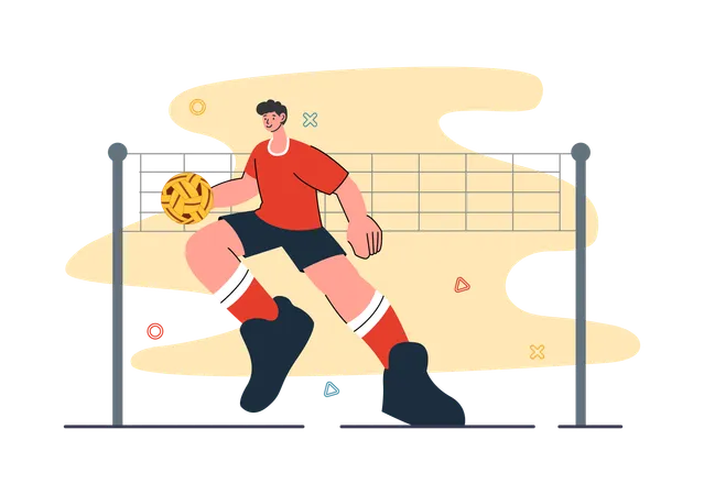 Sepak Takraw Sports  Illustration