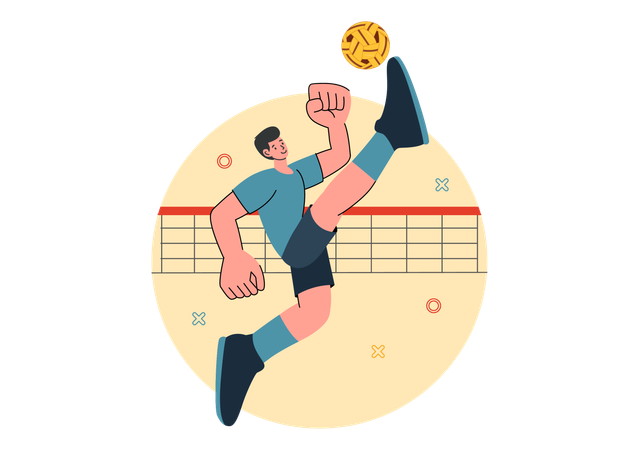 Sepak Takraw Sports  Illustration