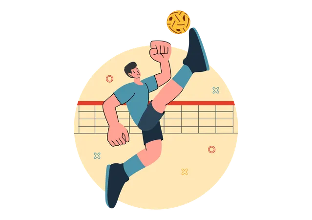 Sepak Takraw Sports  Illustration