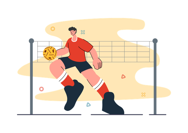 Sepak Takraw Sports  Illustration