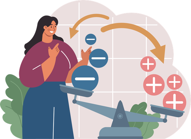 Separe os aspectos negativos da parte positiva para lidar com o julgamento no trabalho  Ilustração