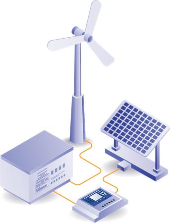 Series of solar panel technology  Illustration