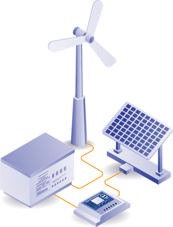 Series of solar panel technology  Illustration