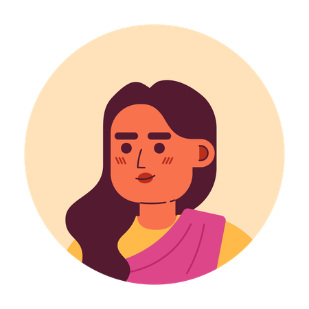 Serious adult indian woman  Illustration