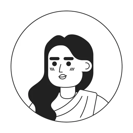 Serious adult indian woman  Illustration