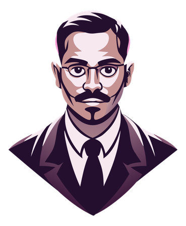 Serious Professor  Illustration