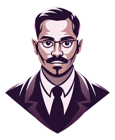 Serious Professor  Illustration