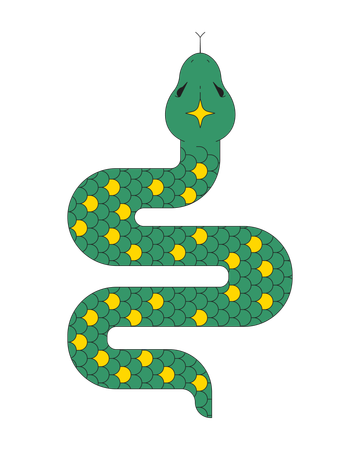 Serpiente con brillo en la cabeza  Ilustración