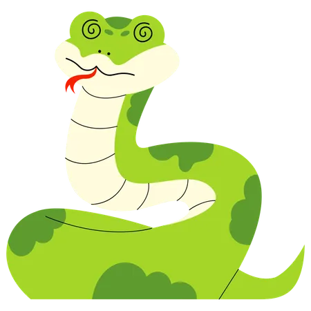 Serpiente confundida  Ilustración