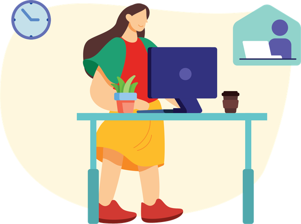 Serve customers from home  Illustration