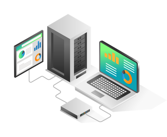 Server-Analysediagramm  Illustration