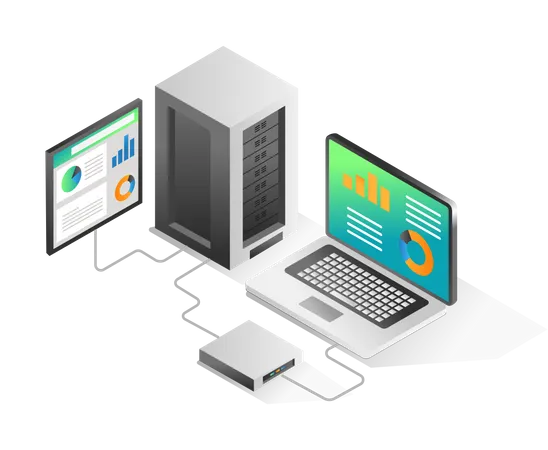 Server-Analysediagramm  Illustration