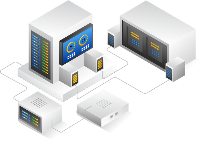 Server analysis control box Illustration