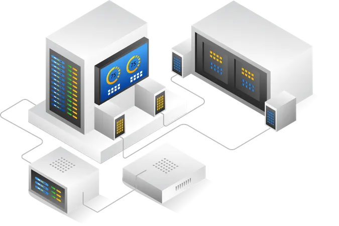 Server analysis control box Illustration