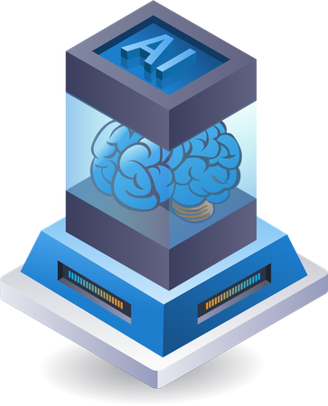 Server artificial intelligence brain  Illustration