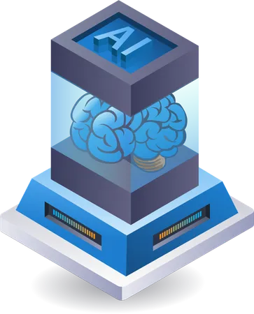 Server artificial intelligence brain  Illustration