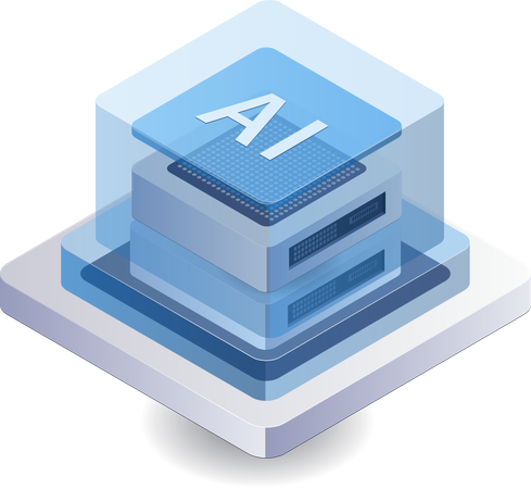 Server artificial intelligence technology management  Illustration