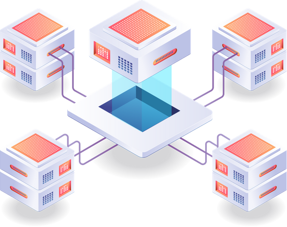 Server chip network  Illustration