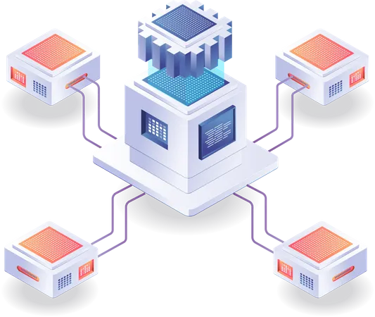 Server-Chip-Netzwerk  Illustration