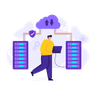 illustrations of server cloud