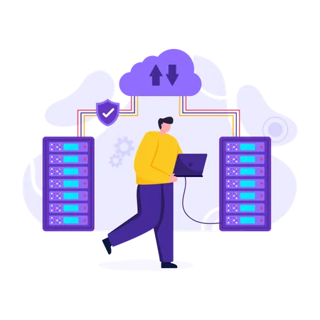 Server Cloud  Illustration