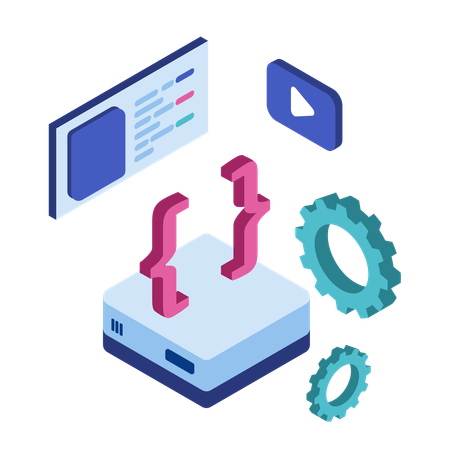 Server coding and development  Illustration