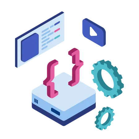 Server coding and development  Illustration