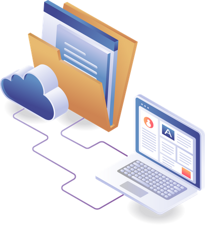 Server computer email data cloud Illustration
