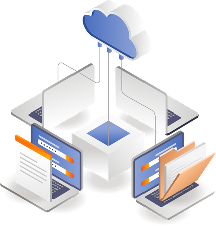 Server computer network  Illustration