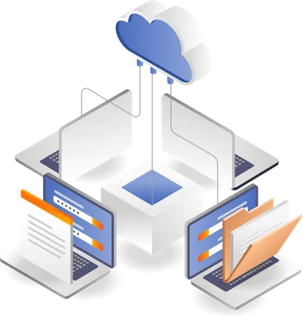 Server computer network  Illustration