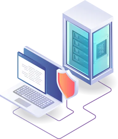 Server computer security programming Illustration