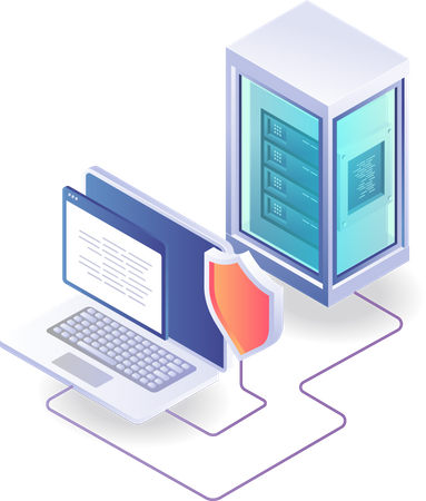 Server computer security programming  Illustration