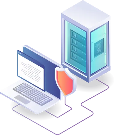 Server computer security programming  Illustration