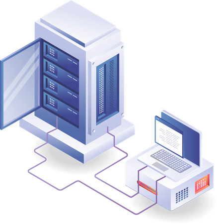 Server computer system programming Illustration